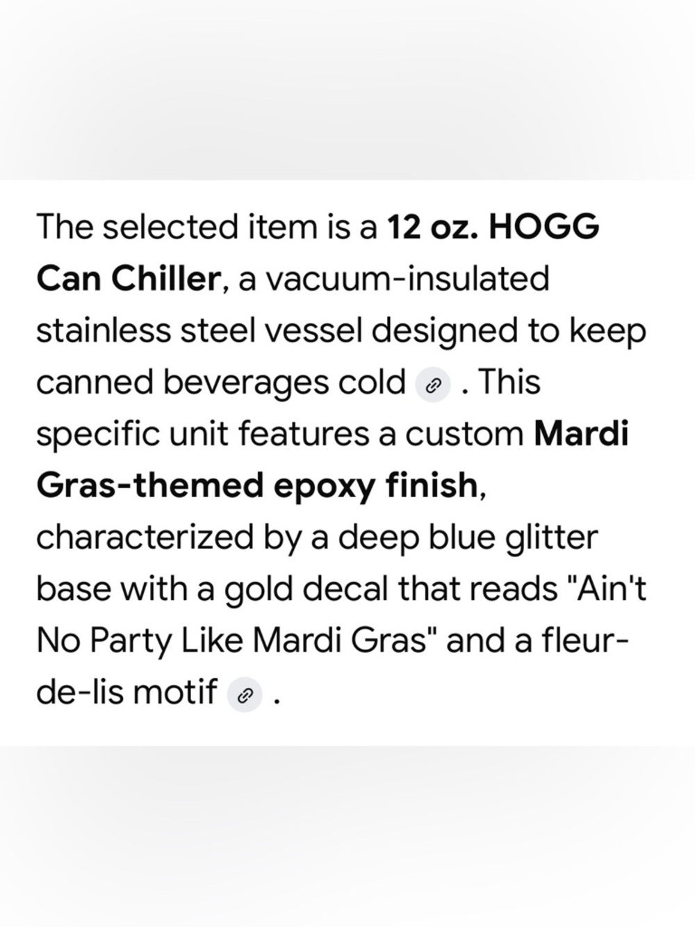 NIB HOGG Mardi Gras 12oz Custom Insulated Tumbler - Picture 11 of 11